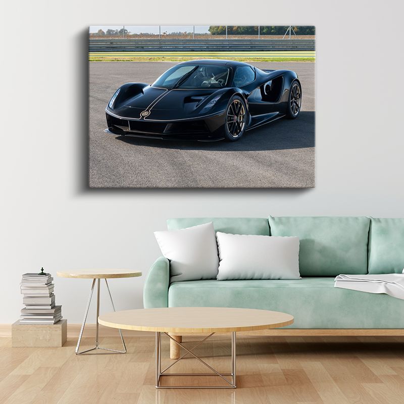 Lotus Evija - Pist Üzerinde Siyah Elektrikli Hipercar Kanvas Tablo