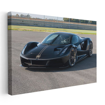 Lotus Evija - Pist Üzerinde Siyah Elektrikli Hipercar Kanvas Tablo