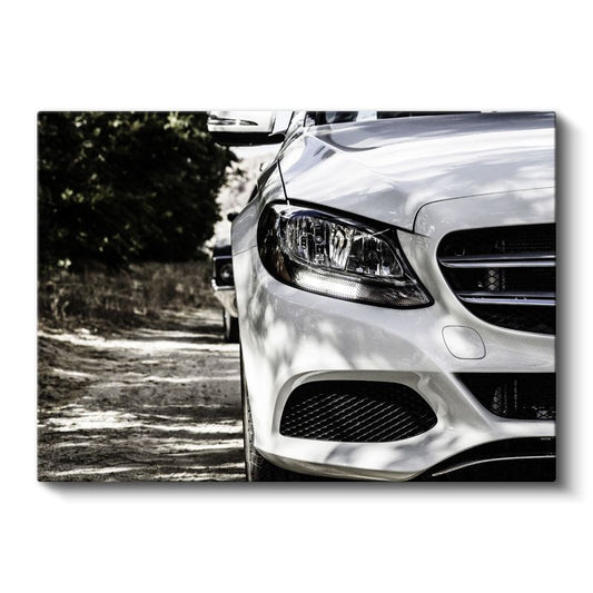 Mercedes-Benz C Serisi - Ön Far Detaylı Lüks Sedan Kanvas Tablo