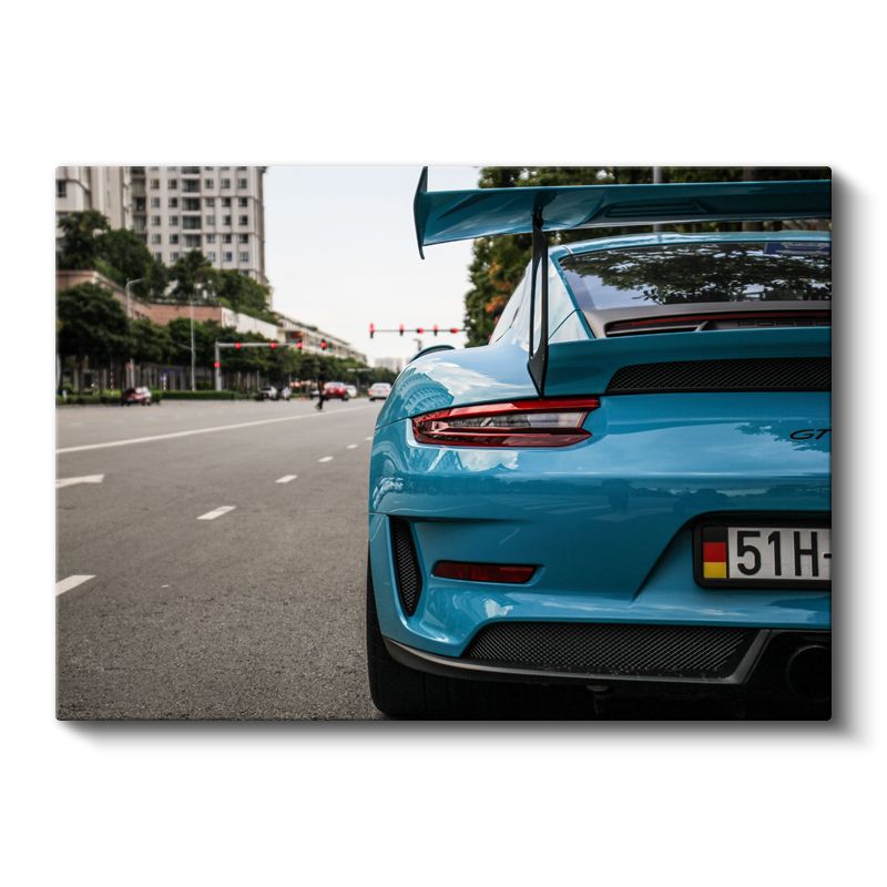 Porsche 911 GT3 RS - Turkuaz Arka Görünüm Spor Otomobil Kanvas Tablo