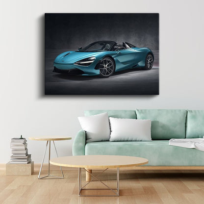 McLaren 720S Spider - Turkuaz Convertible Süper Otomobil Kanvas Tablo