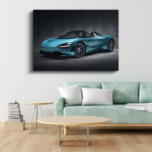 McLaren 720S Spider - Turkuaz Convertible Süper Otomobil Kanvas Tablo
