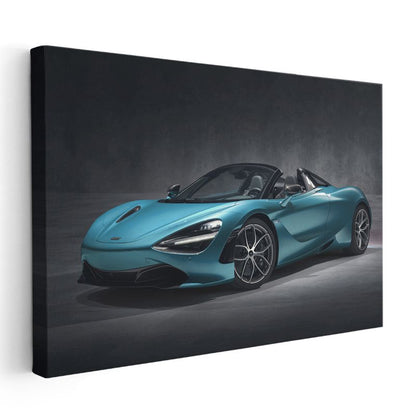 McLaren 720S Spider - Turkuaz Convertible Süper Otomobil Kanvas Tablo