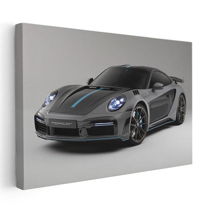 Porsche 911 Turbo S - Gri TopCar Modifiyeli Spor Otomobil Kanvas Tablo