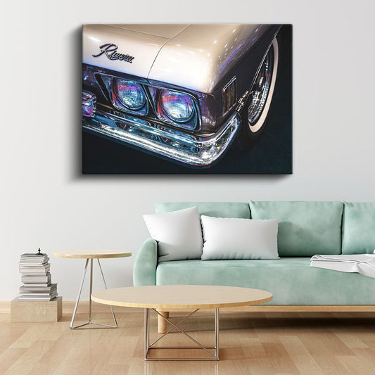 Buick Riviera Ön Farları - Klasik Amerikan Otomobili Detay Kanvas Tablo