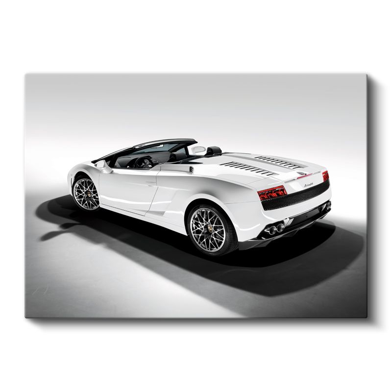 Lamborghini Gallardo Spyder - Beyaz İtalyan Süper Otomobil Kanvas Tablo