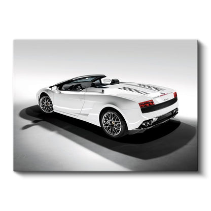 Lamborghini Gallardo Spyder - Beyaz İtalyan Süper Otomobil Kanvas Tablo