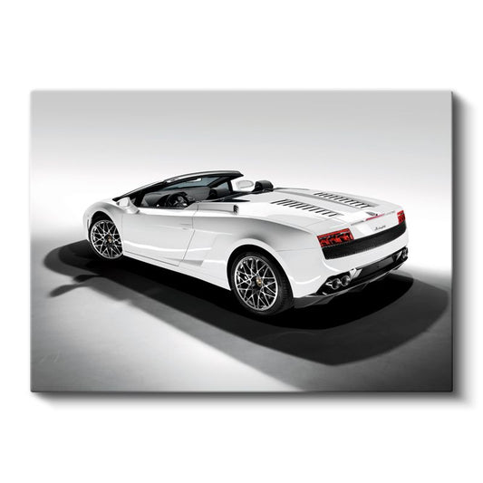 Lamborghini Gallardo Spyder - Beyaz İtalyan Süper Otomobil Kanvas Tablo
