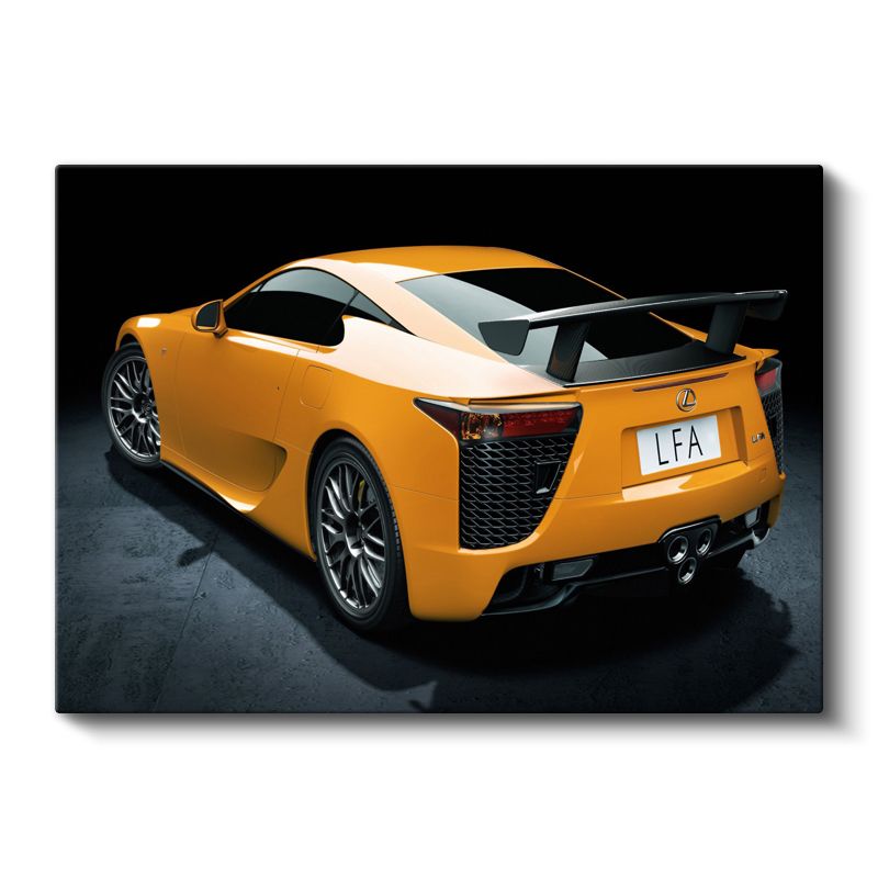 Lexus LFA - Turuncu Japon Süper Otomobil Arka Görünüm Kanvas Tablo