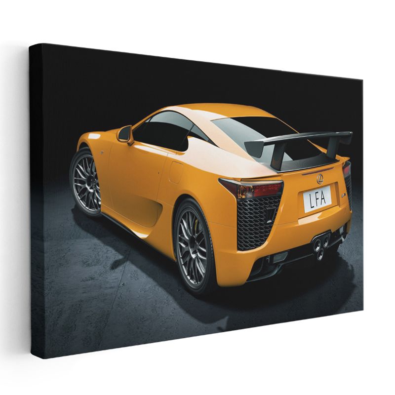 Lexus LFA - Turuncu Japon Süper Otomobil Arka Görünüm Kanvas Tablo