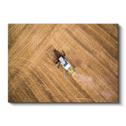Biçerdöver - Havadan Çekim Tarım Makinesi Kanvas Tablo