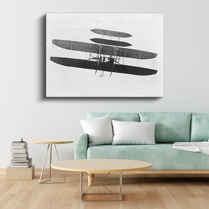 Wright Kardeşler Uçağı - Havacılık Tarihinin İlk Adımları Kanvas Tablo