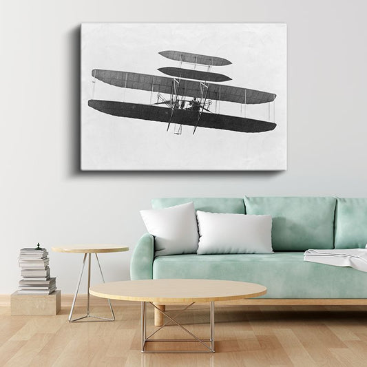 Wright Kardeşler Uçağı - Havacılık Tarihinin İlk Adımları Kanvas Tablo