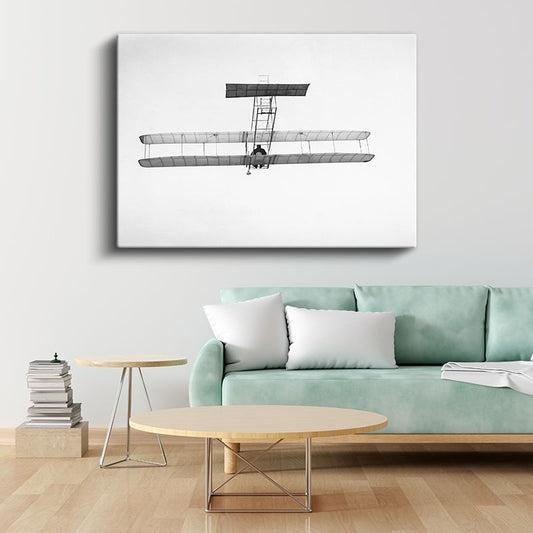 Çift Kanatlı Uçak - Erken Dönem Havacılık Tasarımı Kanvas Tablo