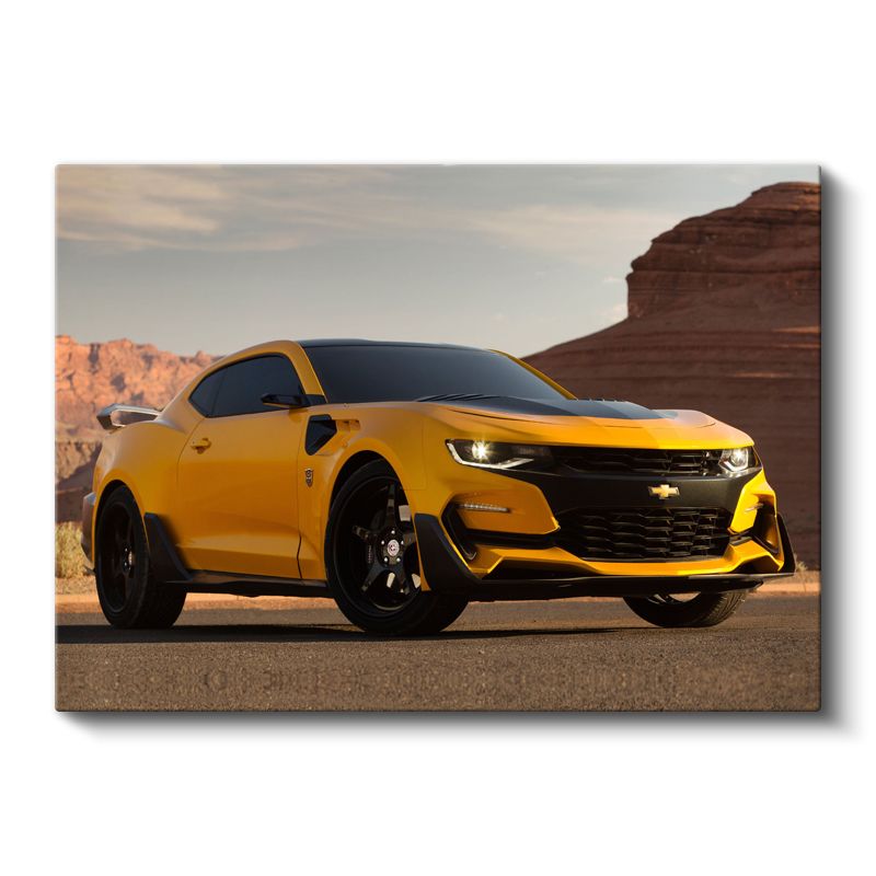 Chevrolet Camaro - Sarı Amerikan Muscle Car Kanvas Tablo