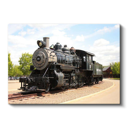 Buharlı Lokomotif 15 - Nostaljik Tren İstasyonu Serisi Kanvas Tablo