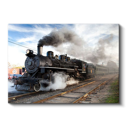 Buharlı Lokomotif 40 - Duman Püskürten Klasik Tren Kanvas Tablo