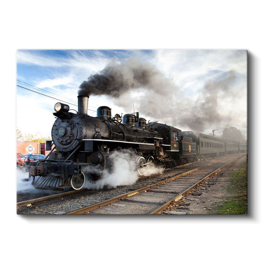 Buharlı Lokomotif 40 - Duman Püskürten Klasik Tren Kanvas Tablo