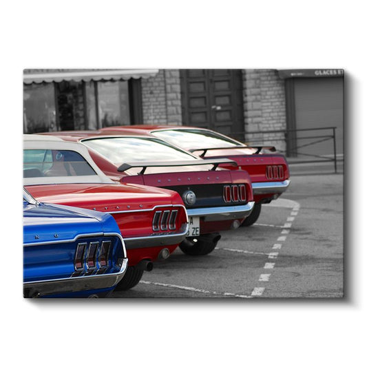 Ford Mustang - Klasik Amerikan Muscle Car Arka Görünüm Kanvas Tablo