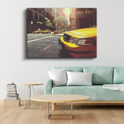 Ford Crown Victoria - New York Sarı Taksi Ön Görünüm Kanvas Tablo
