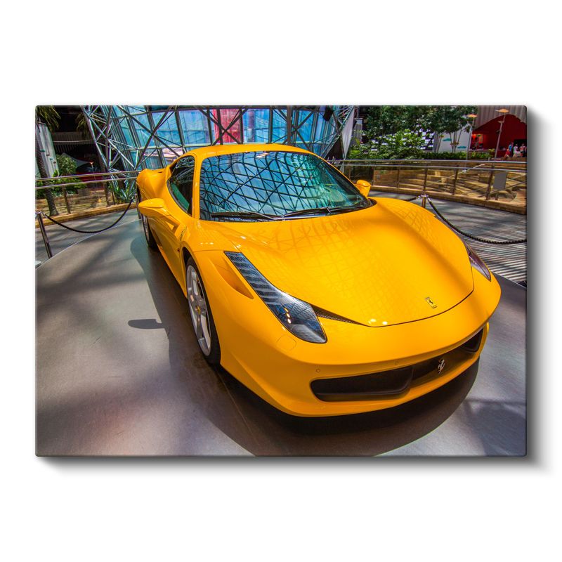 Ferrari 458 Italia - Sarı İtalyan Spor Otomobil Kanvas Tablo
