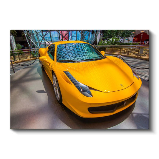 Ferrari 458 Italia - Sarı İtalyan Spor Otomobil Kanvas Tablo