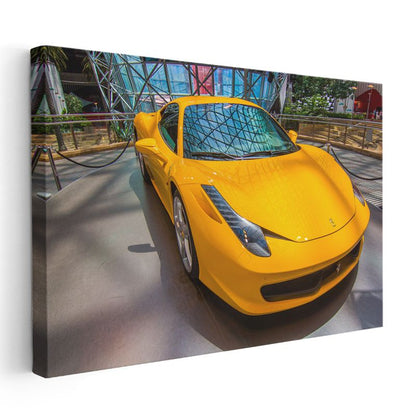 Ferrari 458 Italia - Sarı İtalyan Spor Otomobil Kanvas Tablo