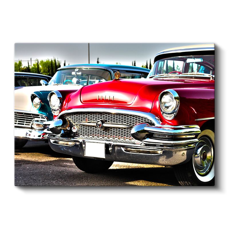 Klasik Amerikan Arabaları - Buick ve Chevrolet Nostaljik Koleksiyon Kanvas Tablo