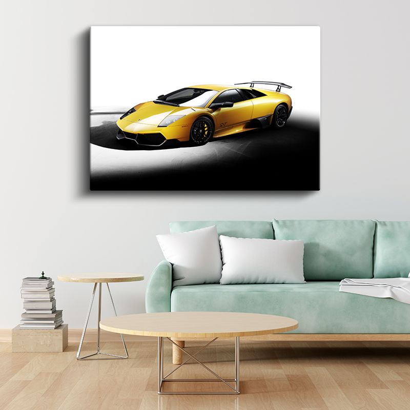 Lamborghini Murcielago SV - Sarı Süper Spor Otomobil Kanvas Tablo