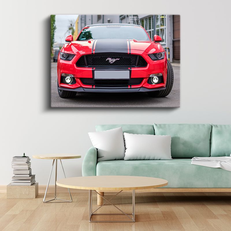 Ford Mustang GT - Kırmızı Amerikan Muscle Car Kanvas Tablo