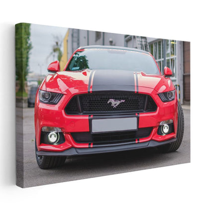 Ford Mustang GT - Kırmızı Amerikan Muscle Car Kanvas Tablo