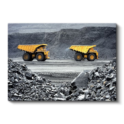 Maden Kamyonları - Endüstriyel İş Makineleri Kanvas Tablo