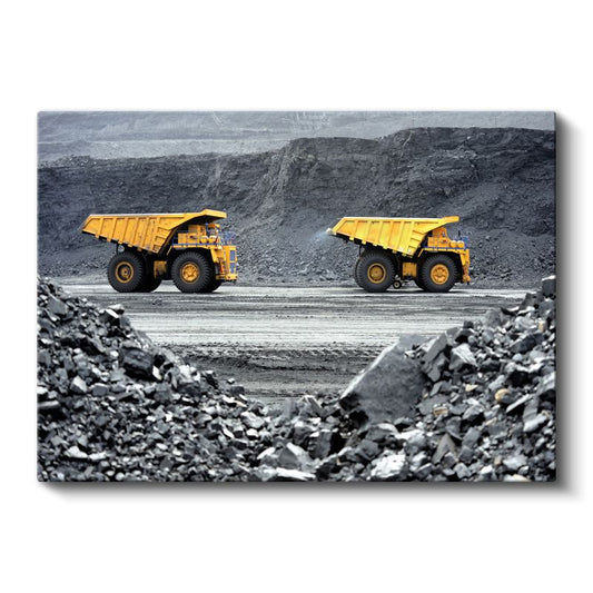 Maden Kamyonları - Endüstriyel İş Makineleri Kanvas Tablo