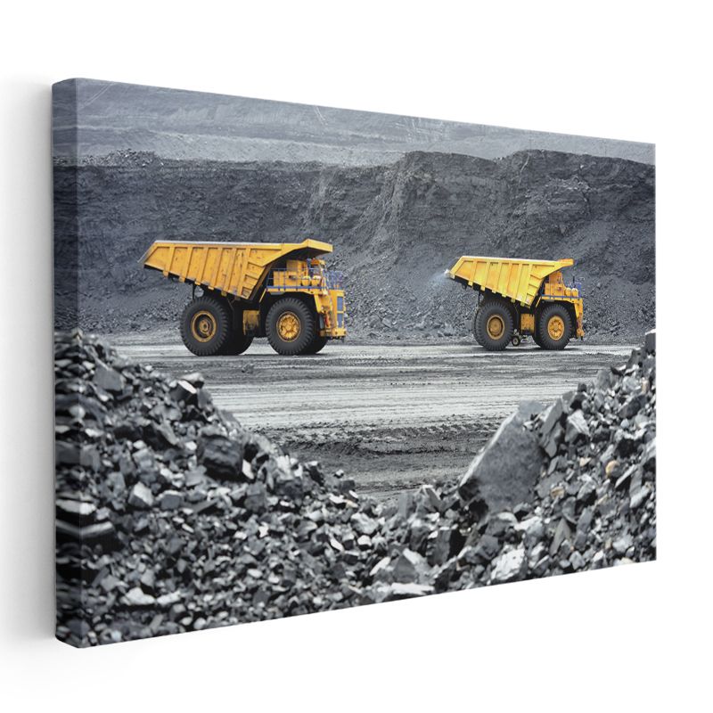 Maden Kamyonları - Endüstriyel İş Makineleri Kanvas Tablo