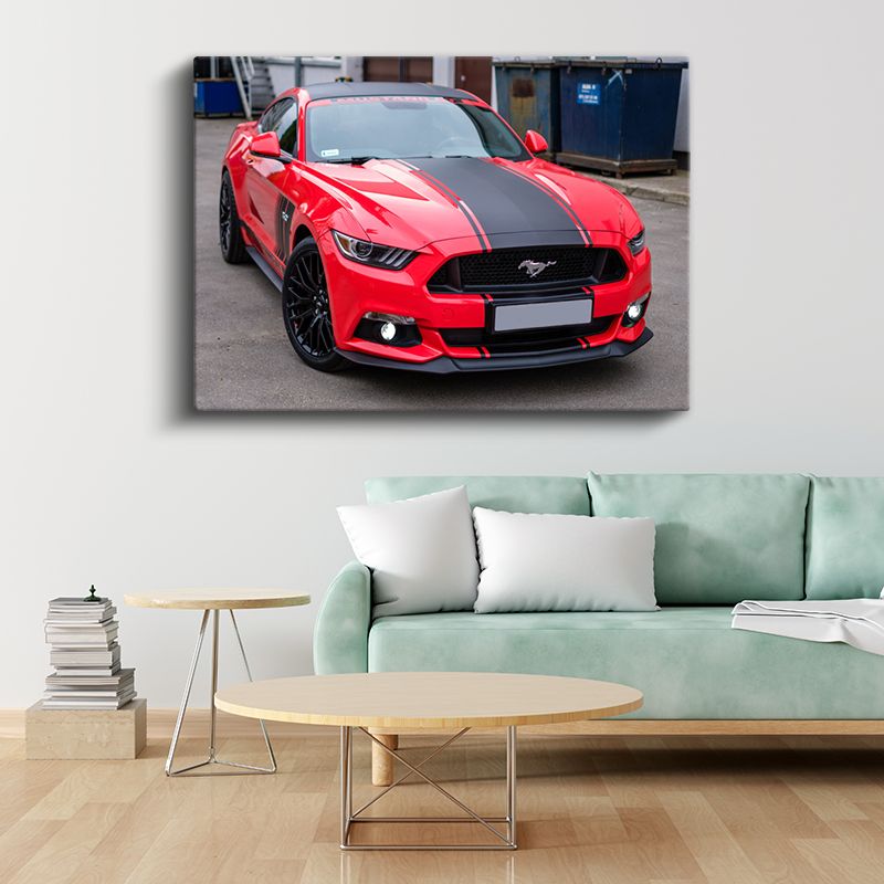 Ford Mustang GT - Yarış Şeritli Amerikan Muscle Car Kanvas Tablo