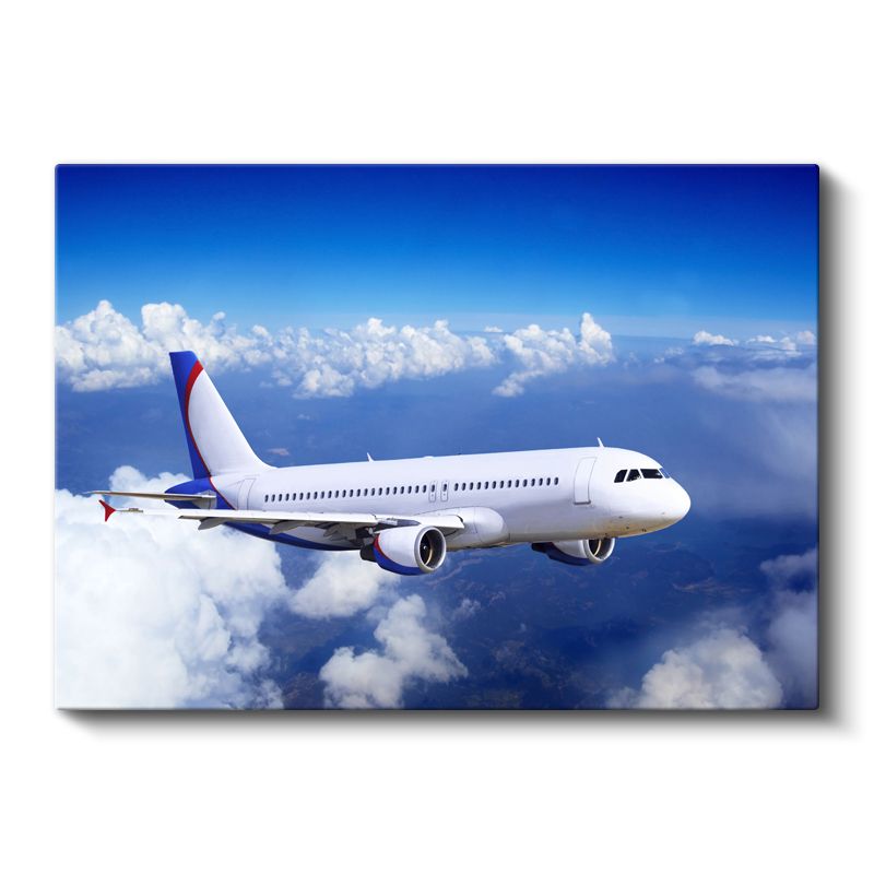Airbus A320 - Mavi Gökyüzünde Yolcu Uçağı Kanvas Tablo