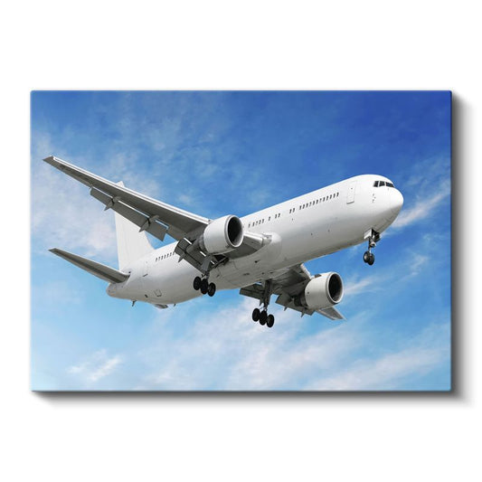 Boeing 767 - İniş Anında Muhteşem Görünüm Kanvas Tablo