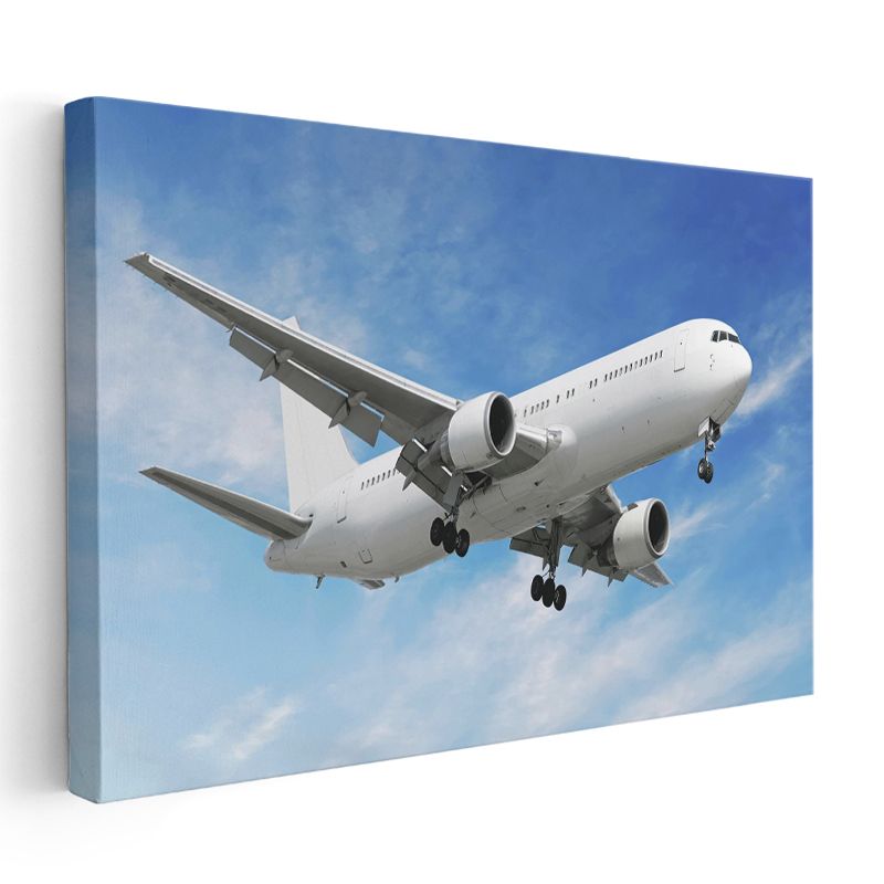 Boeing 767 - İniş Anında Muhteşem Görünüm Kanvas Tablo