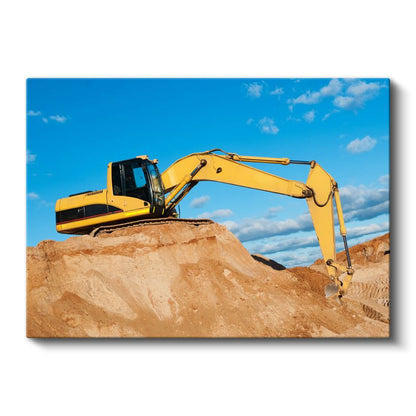 Ekskavatör - İnşaat Sahasının Güçlü İş Makinesi Kanvas Tablo