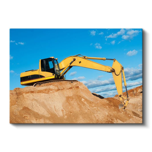 Ekskavatör - İnşaat Sahasının Güçlü İş Makinesi Kanvas Tablo