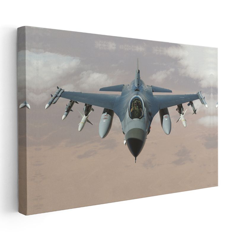 F-16 Savaş Uçağı - Havacılık Teknolojisinin Zirvesi Kanvas Tablo