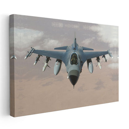 F-16 Savaş Uçağı - Havacılık Teknolojisinin Zirvesi Kanvas Tablo