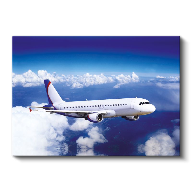 Airbus A320 - Mavi Gökyüzünde Yolcu Uçağı Kanvas Tablo