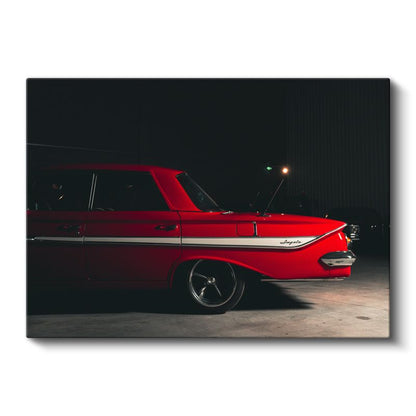 Chevrolet Impala - Kırmızı Klasik Amerikan Arabası Kanvas Tablo