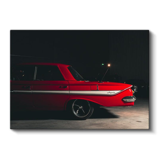 Chevrolet Impala - Kırmızı Klasik Amerikan Arabası Kanvas Tablo