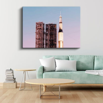 Saturn V Roket - Fırlatma Rampasında Uzay Aracı Kanvas Tablo