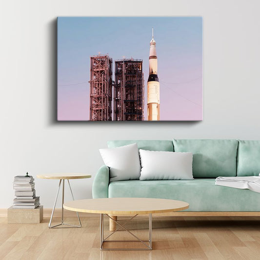 Saturn V Roket - Fırlatma Rampasında Uzay Aracı Kanvas Tablo