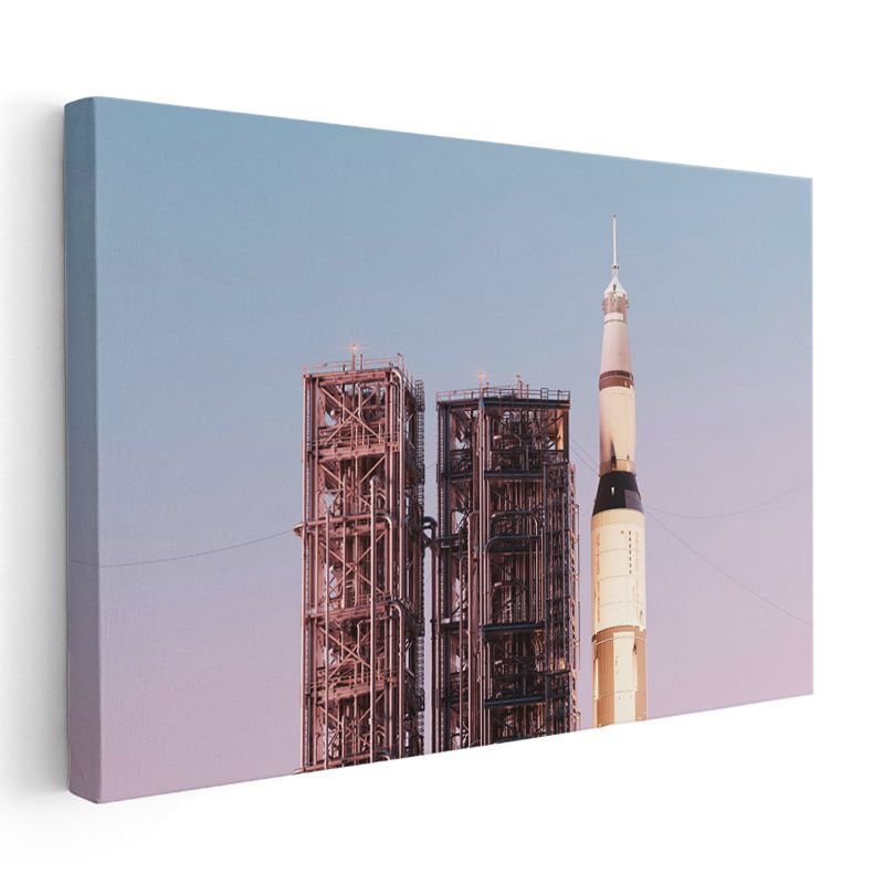 Saturn V Roket - Fırlatma Rampasında Uzay Aracı Kanvas Tablo