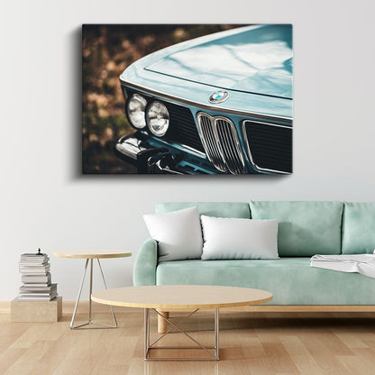 BMW Klasik - Vintage Alman Otomobil Ön Detay Kanvas Tablo