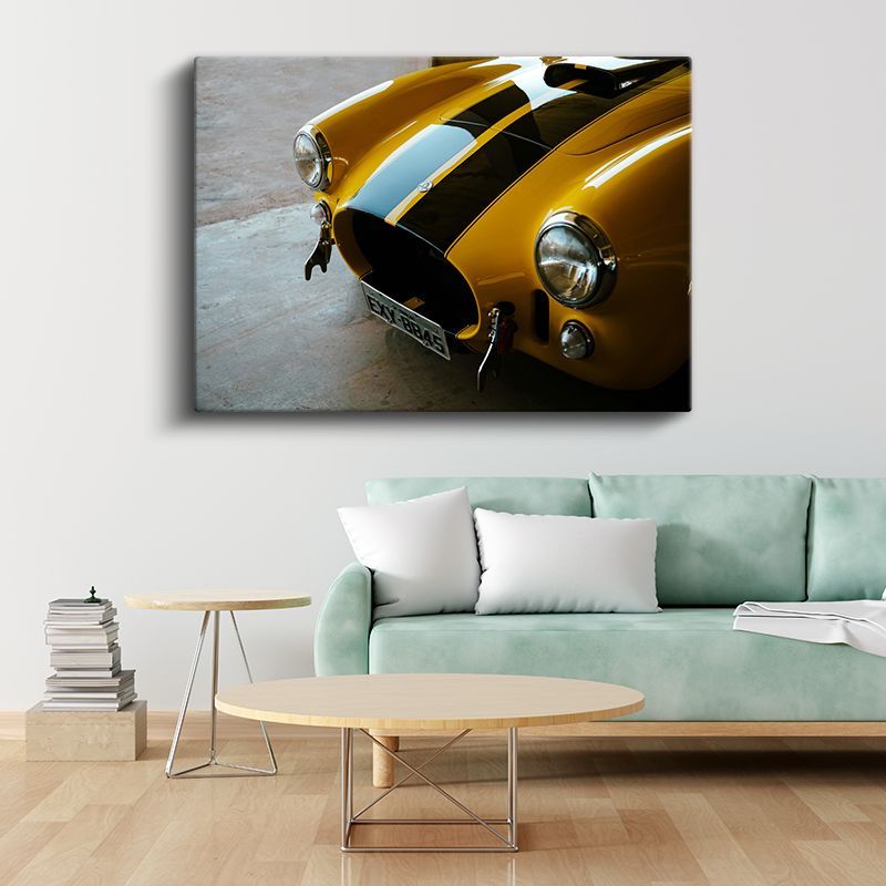 Shelby Cobra - Klasik Sarı Amerikan Spor Araba Kanvas Tablo